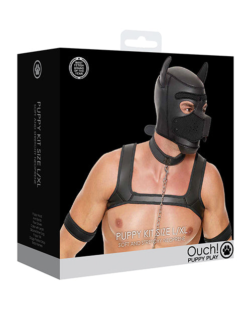 Shots Ouch Puppy Play Complete Kit - L/XL Black