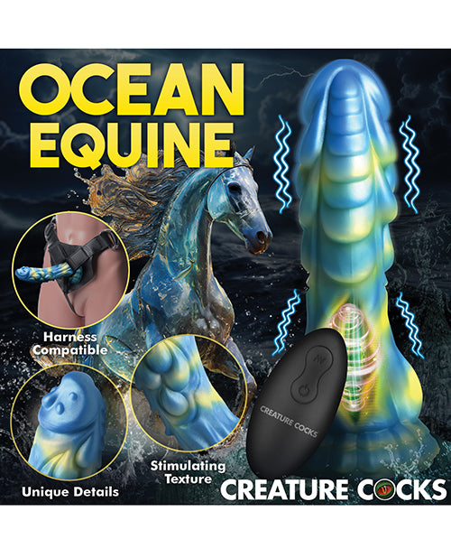 Creature Cocks Sea Stallion Vibrating Dildo - Blue/Yellow